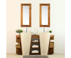 Salle de bain en teck Keops double vasque + miroir