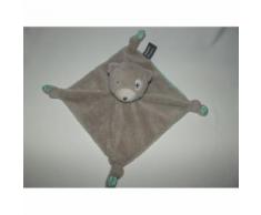 Doudou Ours Ourson Orchestra Prémaman Gris Bleu Turquoise Pois Cercle 4 Noeuds Jouet Bebe Naissance Peluche Éveil Enfant Comfort Blanket Comforter Soft Toy