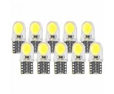 Xcsource 10 Pcs Lampe De Panneau Intérieur Led Auto 12 V T10 W5w Dôme 194 168 Super Lumineux Blanc Lampe De Lecture Coin Ampoule De Coffre Plaque D'Immatriculation Ma1431
