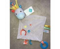 Doudou Cheval Gris Clair Bleu Etoiles Fer A Cheval Orange Etiquettes Peluche Jouet Eveil Bebe Tex Baby