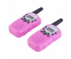 Rt-388 Paire De Talkies Walkies Enfant Pmr446 0.5w Ecran Lcd Lampe Torch Vox (Rose)
