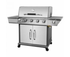COOKINGBOX Barbecue a gaz Kimberley 5 +1 feux- Fonte et inox