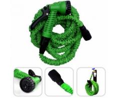 Tuyau d arrosage extensible de 5 à 14 mètres - Tuyau rétractable vert avec pistolet 7 jets