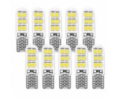 Xcsource 10 Pcs Lampe De Panneau Intérieur Led 2835smd Auto 12 V T10 W5w Dôme 194 168 Super Lumineux Blanc Lampe De Lecture Coin Ampoule De Coffre Plaque D'Immatriculation Ma1432