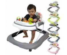 Monsieur Bébé ® Trotteur Bébé Évolutif Musical, Pliable Et Réglable En Hauteur - Gris