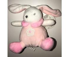 Doudou Lapin Rose Blanc Fleur Blanche Cmp Tom & Ses Z'amis Peluche Jouet Éveil Bebe Naissance