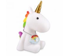 Navaris Lampe Led Veilleuse Licorne - Lampe De Chevet Pour Enfant Et Bébé Avec Changement De Couleurs Rvb - Design Licorne Blanche Avec Pendentif