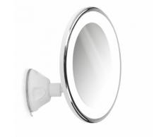 Navaris Miroir Grossissant Éclairage Led - Zoom 7x - Ventouse Murale - Rotation 360° - Miroir Lumineux - Salle De Bain - Maquillage Beauté