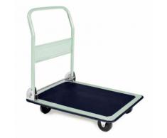 Chariot de Transport, de Manutention, Chariot Desserte à Plateau Pliable en Acier 73 cm x 47 cm x 83 cm Charge 150 kg Blanc TECTAKE