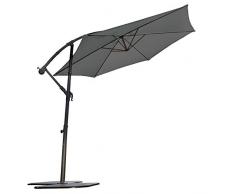 Ozalide Parasol 8177-Parasol Hexagonal-en Aluminium-Diamètre 3m-12 x 18 cm-Toile Polyester 180 g/m² -Gris