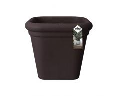 Elho Allure Doppio Pot de Fleur Carré, Marron Foncé, 40 cm