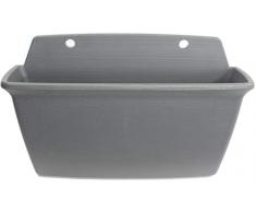 Iris Ohyama, Jardinière murale à réserve deau - Wall Planter - 350, plastique, gris, grand, 34,5 x 16,7 x 17,7