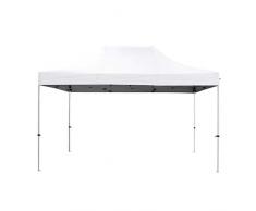 Tente Pliante Blanche 3x4,5m Premium Light Tube 32mm en Acier Bâche 220g/m² Enduit PVC 100% ÉTANCHE Pavillon Jardin Tonnelle réception, Sac de Transport