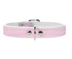 HUNTER Modern Art Collier pour Chien en Cuir synthétique Classique pour Petit Chien 27 (XXS-XS) Rose/Blanc