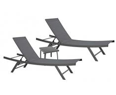 Imagin 6208 Bain de Soleil et Table Basse, Gris, 1 x 2 x 3 cm