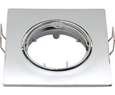 Cadre de montage orientable à LED et halogènes - Chrome (Optique) - Convient pour GU10 et MR16 (GU5,3)