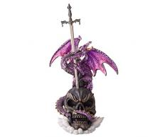 Design Toscano QS292685 Statuette du Sabre Sauvage Dragon Gothique, Multicolore, 15 x 12.5 x 30.5 cm