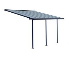 Palram Carnival Pergola Adossée 3x4 Aluminium Et Polycarbonate, pour Couvrir Une Terrasse Toute L’année – Garantie 10 Ans (12.8m², Gris)
