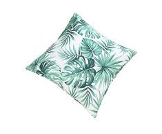 Dehner Dekokissen Sinan, ca. 50 x 50 x 10 cm, Baumwolle, weiß/grün Coussin décoratif, Blanc/Vert