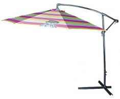 Lulu Castagnette 5MER074LL Parasol Déporte Tube Acier Polyester Rose/Jaune/Gris 185 cm Diamètre 3 m