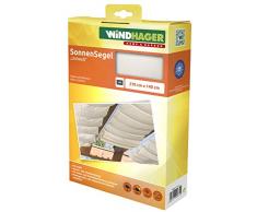 Windhager dombrage coulissante sur câbles, Pare-Soleil pour la Technique de Tension de Corde, Voile de Protection Solaire idéale pour pergola ou véranda, 2,7 x 1,4 m, uni Blanc, 10874