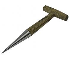 Faithfull Outils Faipreshdibb Prestige Plantoir en Acier Inoxydable avec Manche en Bois de frêne, Bleu, 12 x 31.5 x 3 cm