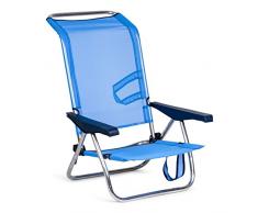 Solenny Chaise Pliante 77x60x14 cm Bleu