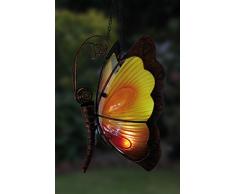 Creekwood 48013 Lanterne Solaire Papillon Orange/Jaune 15 x 15 x 42 cm