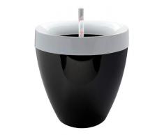 Plastia CALIMERA A1-35cm-White & Black Pot de Fleurs à arrosage Automatique Blanc/Noir