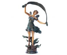 Design Toscano MP1432 Isadora la Fée Danseuse Statuette de Jardin, Bronze/Vert/Gris, 18 x 30.5 x 51 cm