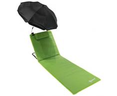 Homecall Matelas de plage rembourré à séchage rapide avec parasol intégré, format XXL (Vert)