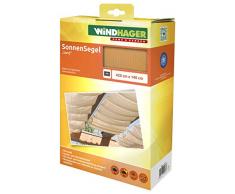 Windhager dombrage coulissante sur câbles, Pare-Soleil pour la Technique de Tension de Corde, Voile de Protection Solaire idéale pour pergola ou véranda, 4,2 x 1,4 m, Sable, 10878