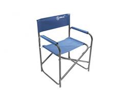 Homecall Chaise de camping pliable en aluminium avec dossier (Bleu)