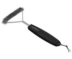 Camping Gaz CAMPINGAZ Brosse à barbecue triangulaire Brosse à Grill Acier inoxydable, barbecue accessoires, Brosse de nettoyage pour barbecue, extra long manche Brosse de nettoyage, noir/argent, 32 x 17 x 3 cm