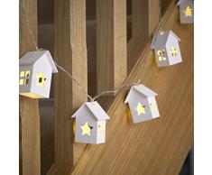Dusk Till Dawn String8 10 Blanc Maison Guirlande Lumineuse à Piles, Transparente, 32 x 21.2 x 6.6 cm