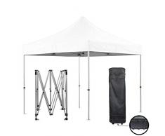 GREADEN Tente Pliante Blanche 3x3m Super Robuste Tube 40mm en Aluminium Bâche 420D étanche Barnum Pliable Jardin marché, Sac de Transport