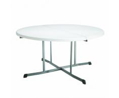 Lifetime 280064 Table, Round, Light Commercial, 48, White Granite, Gray, 121,8x62,5x73,6 cm