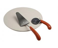 Pizzacraft Pierre à Pizza Ronde Roulette et spatule (3 pièces), Rouge, 8,26x41,02x41,02 cm