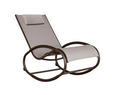Vivere WAVER1-CO Wave Chaise à Bascule Aluminium Cacao 122 x 61 x 91 cm