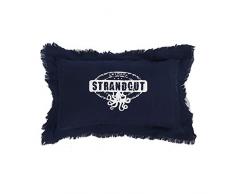 Strandgut07 - Oreiller avec fermeture éclair, 50 x 30 cm, Bleu foncé