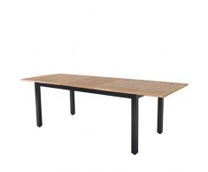 Chicreat - Table à rallonge avec plateau en acacia FSC, 140/180 x 90 x 74/76,5 cm