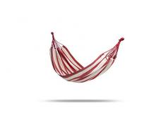 909 OUTDOOR Hamac de Jardin Rouge-Blanc, Hamac en Coton de Différentes Couleurs, Hamac avec Sac en Nylon et 2 Mousquetons 200 x 100 cm