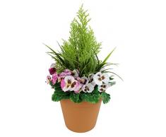 Greenbrokers Limited Jardinière Artificielle pour terrasse Pot Terracotta Soft Pink & White