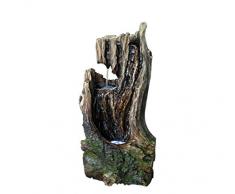 Dehner Fontaine Foresta avec éclairage LED, Gris, env. 65 x 29 x 37 cm, polyrésine