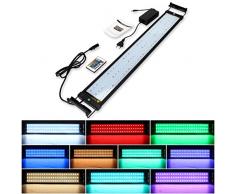 GreenSun LED Lighting 18W Aquarium Lampe 108LED 5050SMD, 71-94CM Modes Extensibles, AC100-240V Plug EU, Lumière de Fish Tank, Couleur RGB ou Blanc, Télécommande inclus