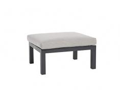 Gartenfreude Aluminium Hocker Ambience, flexibel einsetzbar mit wasserabweisenden Kissen, Dunkelgrau/Hellgrau Tabouret, Gris foncé/Gris Clair