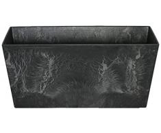 Artstone Pot de Fleurs, Jardinière Ella, résistant au Gel et ultraléger, Noir, 37x17x17cm