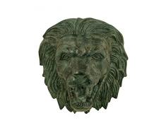 Mr Fredrik Fontaine Murale en Forme de tête de Lion, Vert, 28 x 26 x 14 cm