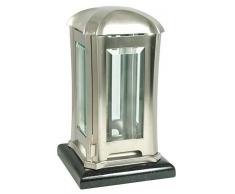 Paul Jansen Lanterne Funéraire carrés en Acier en tôle dacier avec Facette Disques sur Socle en Granite Hauteur 24 cm