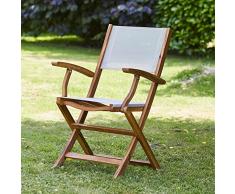 Bois Dessus Bois Dessous Fauteuil Pliant dacacia FSC et Textilène
